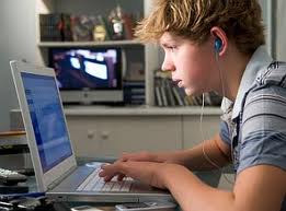 kid on computer